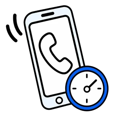 A ringing phone beside a clock